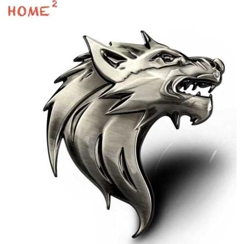 Metal Car Sticker for ISUZU Jaguar Dacia Daihatsu Cadillac Audi BMW Mercedes Volvo Holden Modified Wolf Head Auto Emblem Badge