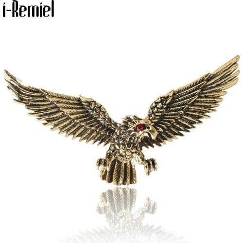 Retro Eagle Brooches Pins Animal Alloy Metal Badge Mens Suit Collar Lapel Pin Jewelry Men Women Accessories Gifts for Husband