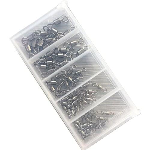 70 Pieces Swivel Small Set Box Eight-Character Ring Fishing Connector Connecting Ring Fishing Accessories