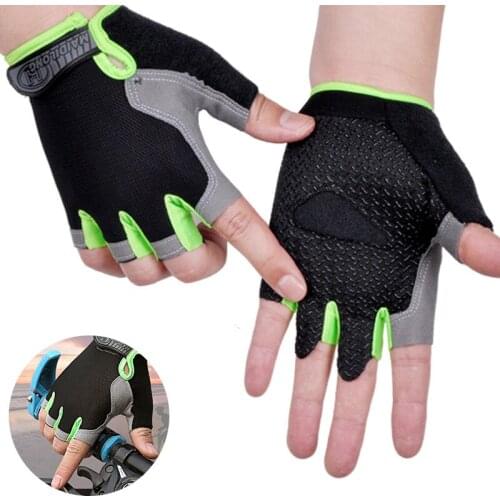 Silicone Anti-slip Anti-sweat Cycling Gloves Men Women Half Finger Gloves Breathable Anti-shock Sports Bike Bicycle Glove D40