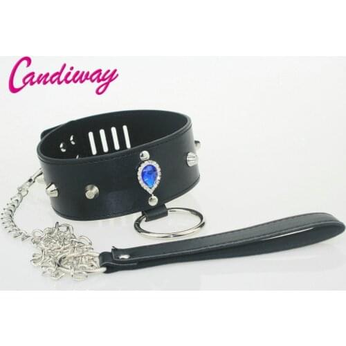 New fancy Balck Leather Bdsm Fetish Bondage Sex Collar And Leash Adult Game Collars Sex Toys Slave Collar Erotic Neck Collar