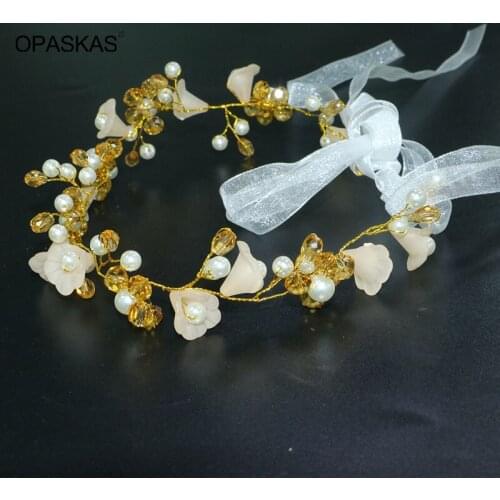 New Fashion Wedding Bridal Accessories Simple Crystal Flower with Fake Pearl Decoration Bride Headband Children Headband VL