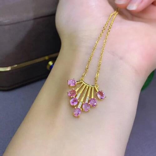 Engagement Best Gift Natural and Real sapphire necklace pendant Free shipping 925 sterling silver For men women