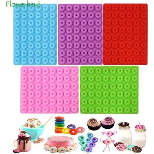 48 Hole Silicone Donut Pans for Baking Nonstick Round Doughnut Muffin Cupcake Molds Bagel Dishwasher Oven Microwave Freezer Safe