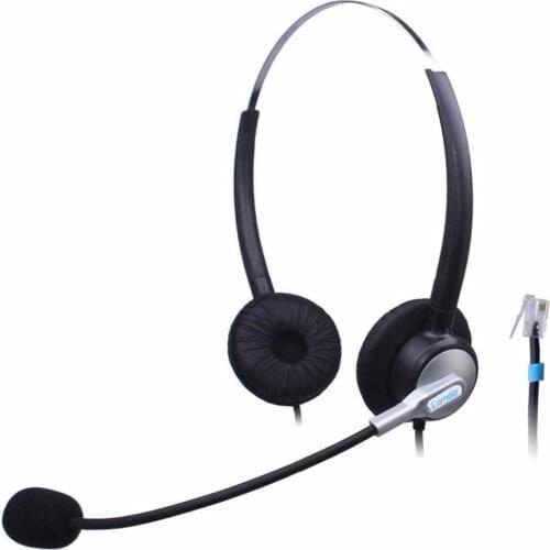 Wantek Call Center Telephone Headset, RJ11 Headsets with Noise Cancelling Mic for Plantronics M22 MX10 Vista Modular Adapters