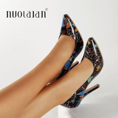 2019 New Brand Sexy Women Pumps Patent Leather High Heels Pointed Toe High Heel Dress Party Shoes Woman zapatos mujer