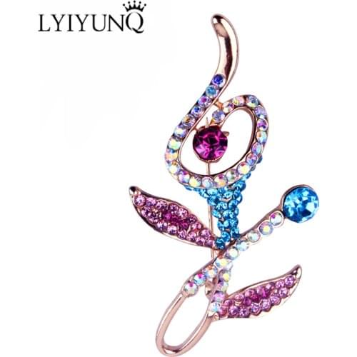 LYIYUNQ Vintage Elegant Plant Brooches For Women Clothes Accessories Flower Brooch Pins Fashion Wedding pin Costume Jewelry