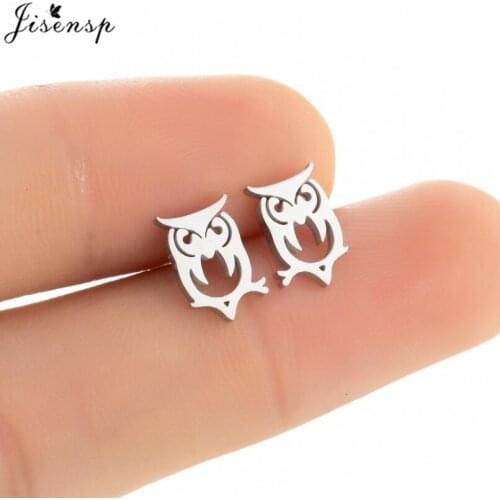 Vintage Animal Stainless Steel Stud Earrings for Women Kids Lovely Owl Earings Engagement Jewelry Girls Birthday Gifts Kolczyki