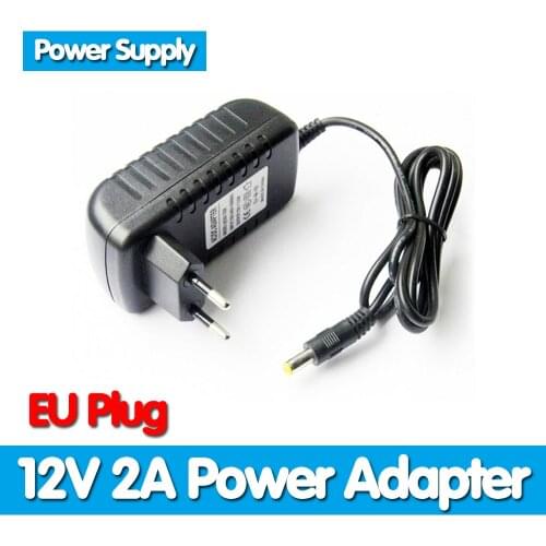 1PCS 12V2A AC 100V-240V Converter Adapter DC 12V 2A 2000mA Power Supply EU Plug 5.5mm x 2.1-2.5mm for LED CCTV