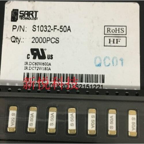 10pcs/lot S1032-F-50A 72V 50A 10.25X3.2mm New original High current patch fuse