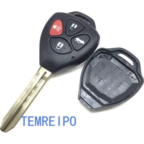 20pcs/lot 3+1 Button Remote Car Key Case Shell Fob And Uncut Blade For Toyota Camry no chip inside