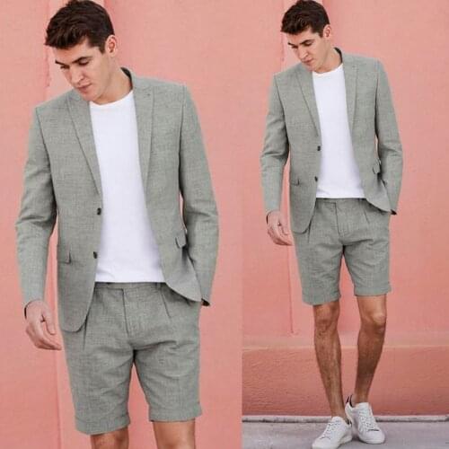 2021 High Quality Short Mens Wedding Tuxedos Two Buttom Slim Fit Wear Business Party Prom Best Men Blazer Suit(Jacket+Pants)