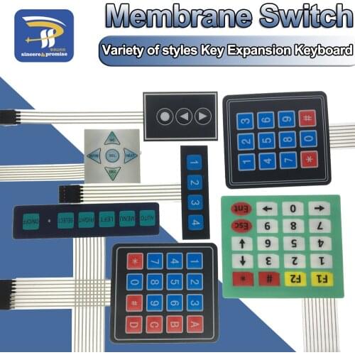 3 4 5 12 16 20 Key Button 4*4 Membrane Switch Keypad 1x4 1x6 3x4 4x4 4x5 Matrix Array Keyboard For Arduino Smart Car DIY Kit