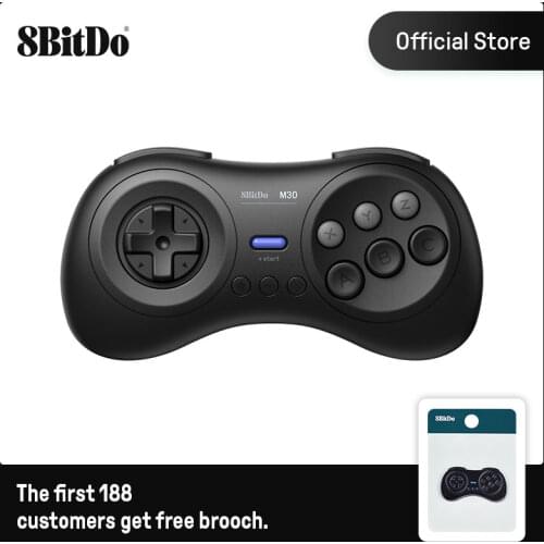 8Bitdo M30 Bluetooth Gamepad for Nintendo Switch PC macOS and Android with Sega Genesis Mega Drive Style