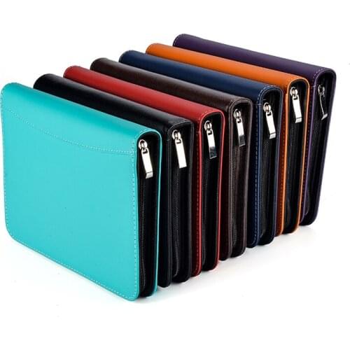 High Quality A5 PU leather Diary Leather with Zipper and Calculator (pen and cards are not included) -new versionTPN008