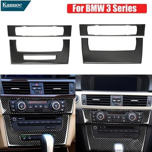 Car Accessories Interior Carbon Fiber Air conditioning CD control panel Frame Cover For BMW 3Series E90 E92 E93 2005-2012