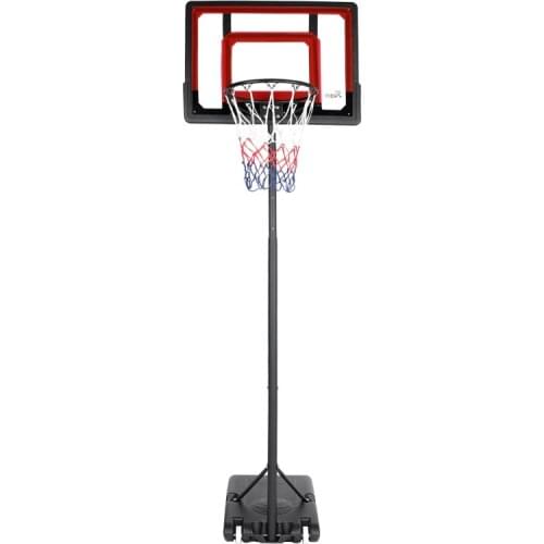 Balight 1269 Pro Court Height Adjustable Portable Basketball System, 33 Inch Backboard Rim Red/White