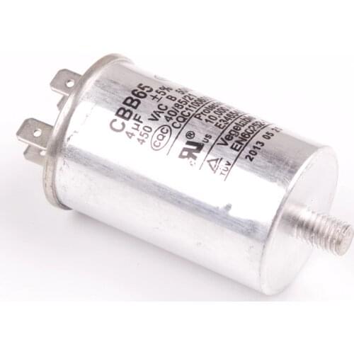 CBB65 4uf 450V Generator Audio Electric Motor Compressor Start Running Capacitor 4 pins With Bottom Screw For Air Conditioner
