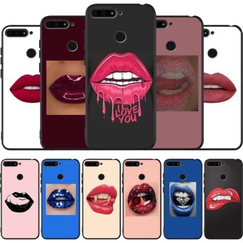 Lipstick black Silicone Phone Case For honor 30 20 Pro 8 8X 9 10 20 Lite Mate 10 20 30 Lite Pro cover
