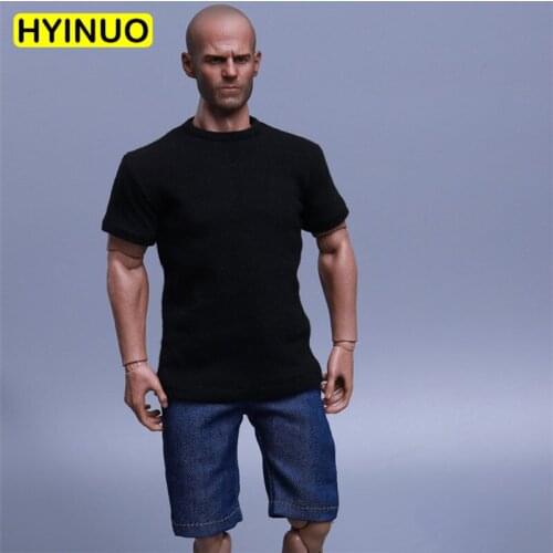 4 Models 1/6 Scale Mens Youth T-shirt Male Denim Shorts Casual Wear Loose Clothes Clothing Set For 12" Action Figure Male Body