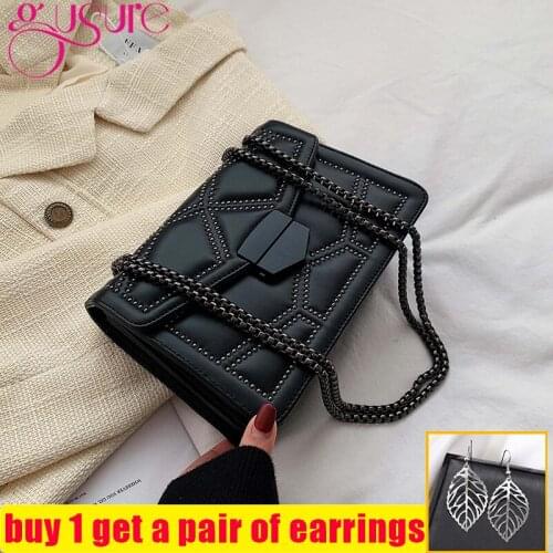 Gusure Womens Designer Handbag Rivet Chain Small Crossbody Bags For Women 2021 Shoulder Messenger Bag Lady Luxury Handbags