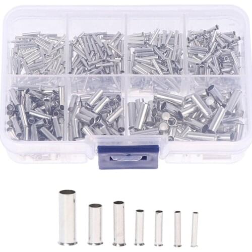 2021 New 600Pcs Uninsulated Copper Terminal Bootlace Ferrules Cord End Electrical Cable Crimp Terminals For 0.5-6.0mm2