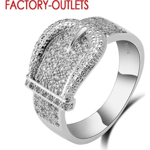 925 Sterling Silver Rings Wedding Bands Fashion Jewelry CZ Crystal Hot Sale Women Girls Party Gift Wholesale