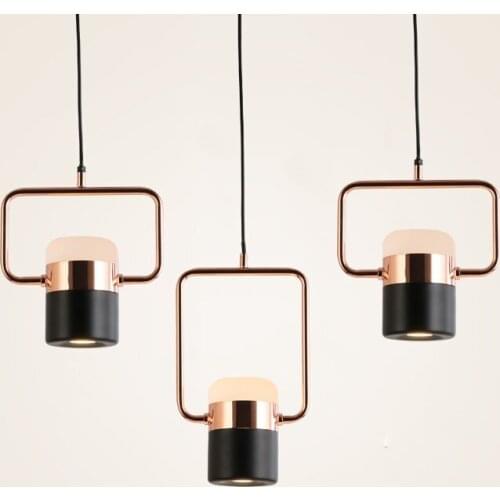 Creative Nordic bar bedside led chandelier study bedroom bedside simple single metal creative cafe showcase led COB lamp