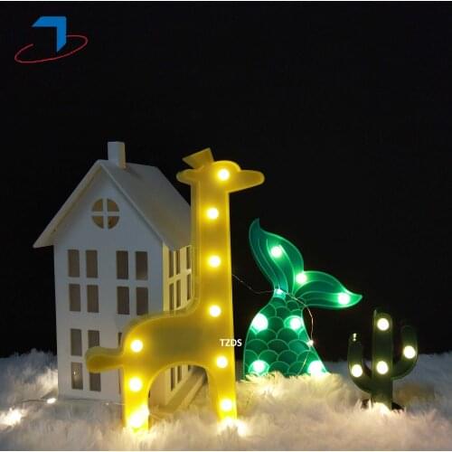 Lovely Giraffe Sea-maid fish Tail LED 3D Light Night Light Kids Gift Toy For Baby Children Bedroom Decoration Indoor Lighting