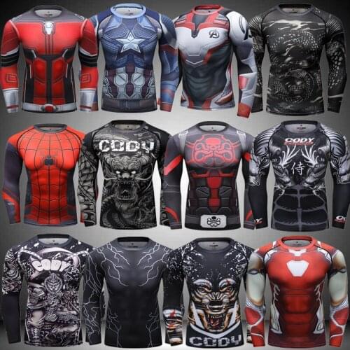 Mens Long Sleeve MMA Boxing Running Fitness Tights Comprehensive Fighting Wear-resistant Training Clothes NO56