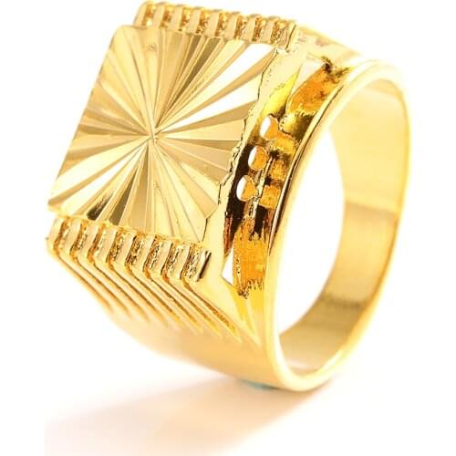 Gold Color Men Finger Ring Male Jewelry Luxury Resizeable Male Rings Frosted Open Adjustable Size Rings