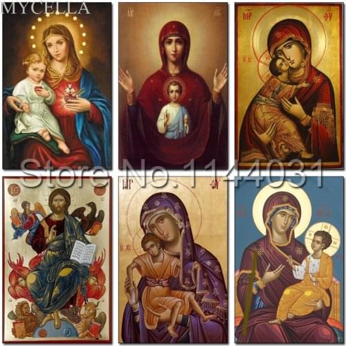 MYCELLA 5D Diy Diamond Painting Religion Blessed Cross Stitch Diamond Embroidery Mosaic Jesus Full Rhinestone Home Decoration