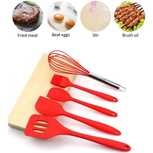 5PCS/set Silicone Cooking Utensils Set Non-stick Spatula Shovel Cooking Tools Set Kitchen Tools Knife Cocina Home Mascarillas