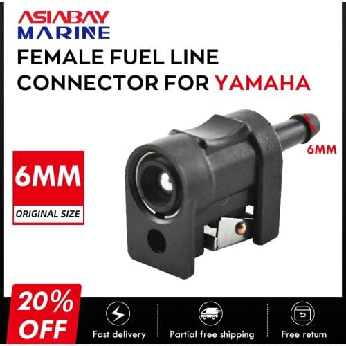 6mm 1/4'' Female Fuel Line Pipe Connector Fittings Adaptor For Yamaha Parsun Hidea Outboard Motor Engine Hose Boat Accessories M
