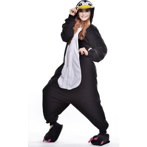 Penguin Unisex Adult One-Piece Pajamas Cosplay Onesies Large Cartoon Women Animal Sleepwear Pyjamas Christmas Costume