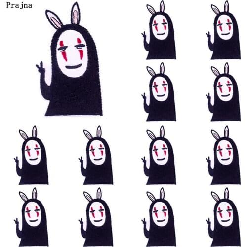 Prajna 10 PCS Spirited Away Patch Iron on Embroidered Patches for Clothing Thermoadhesive Patches on Clothes DIY Anime Applique