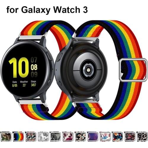 22mm Quick Release Watch Band for Samsung Galaxy Watch 3 45mm 46mm/ Gear S3 Classic Frontier Fabric Elastic Loop Watch Strap