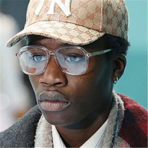 Retro mens Transparent glasses Frame for women Oval Optical Eye glasses Frames Men Clear frame lens fake glasses eyewear