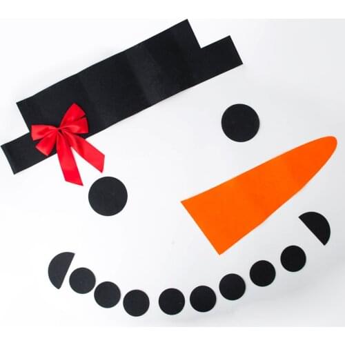 16pcs/Set DIY Christmas Snowman Face Decoration Garage Door Window Decor Kit Perfect Decoration For Christmas