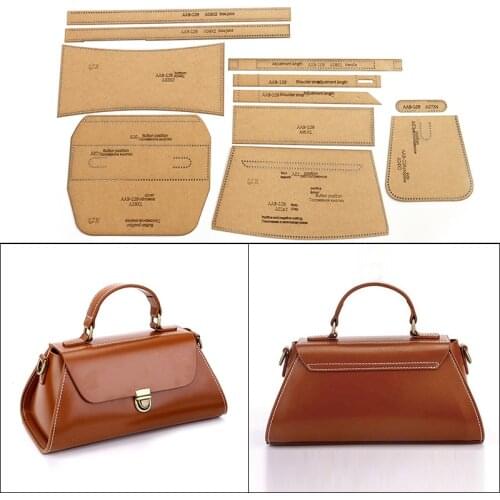 DIY Acrylic Pattern Tool Fashion Hand Bag Kraft Paper Template Clutch Bag Drawing Mold DIY Leather Craft Sewing Stencil Supplies