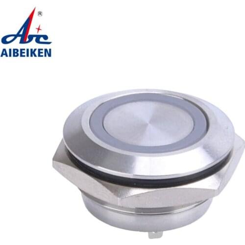 16mm/19mm/22mm Super Short Touch Switch 1NO RGB RB Ring LED Momentary Metal Push Button Switch