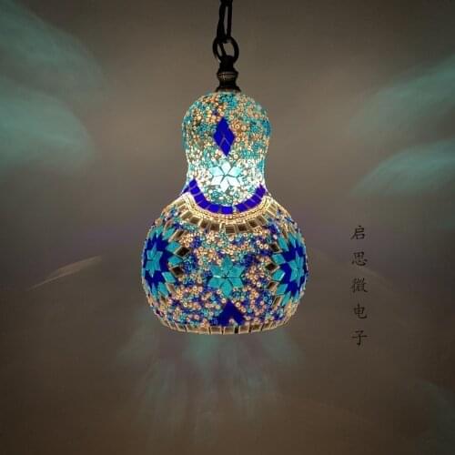 Creative Snowman Turkish mosaic pendant Lamp vintage art deco Handcrafted lamparas de mesa mosaic Glass romantic lamparas