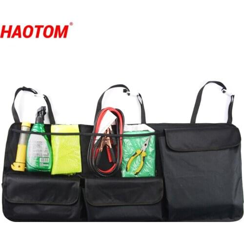 Universal Car Trunk Organizer Adjustable Backseat Storage Bag Net High Capacity Multi-use Oxford Automobile Seat Back Organizers