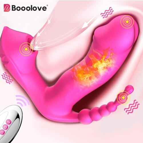 3 IN 1 Sex Toys for Women Sucking Vibrator 7 Modes Vibrating Sucker Anal Vagina Clitoris Stimulator Wearable Oral Suction Erotic