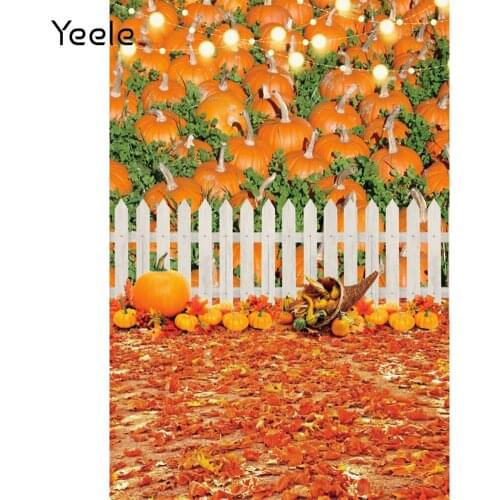 Yeele Halloween Autumn Background Fall Maple Leaf Pumpkins Window Backdrop Baby Photographic Photography Photo Studio Photophone