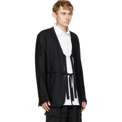 M-6XL! Customized high quality large size coat 2018 New male belt casual windbreaker loose V collar original joker trend