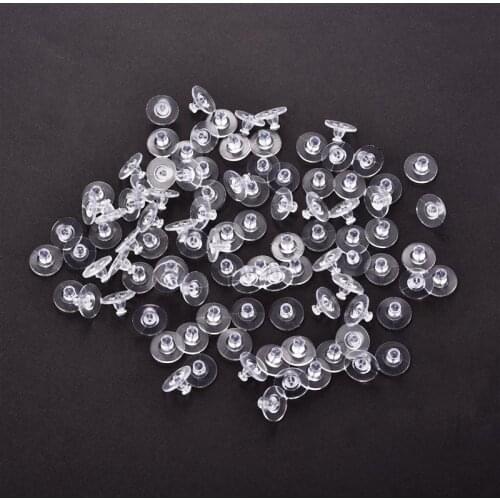 100pcs Silicone Rubber Earring Back Stoppers DIY Jewelry Making Earring Findings Accessories Bullet Tube Ear Plugs Stud Earrings