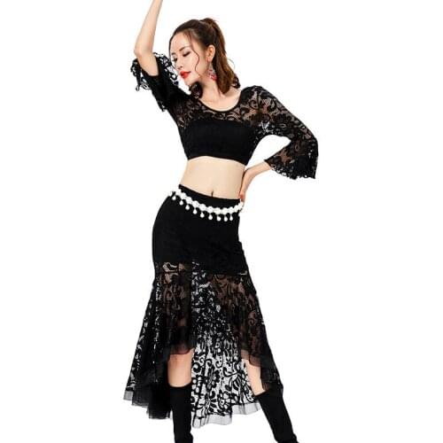 2021 Summer New Sexy Mesh Women Dance Wear Ballroom Dress Samba Costume Sexy Party Dresses Floral Lace One-piece Latin Dress