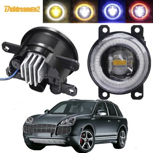 2in1 Function Car LED Fog Light Assembly Angel Eye DRL Daytime Running Lamp 30W 8000LM H11 12V For Porsche Cayenne 955 2002-2015