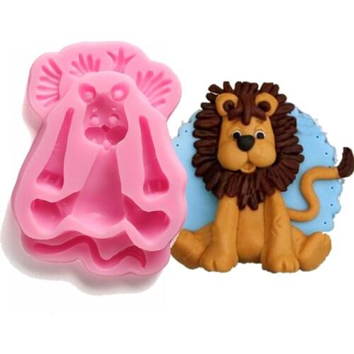 3D Lion Shape Silicone Form Fondant Cake Molds Lion Silicone Mold Kitchen Biscuit Cookie Soap Cake Decoration Tools Cake Tools